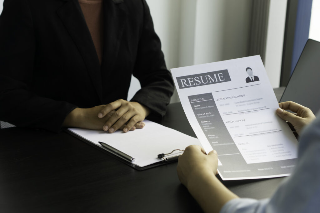 A professional getting into sales by submitting a resume