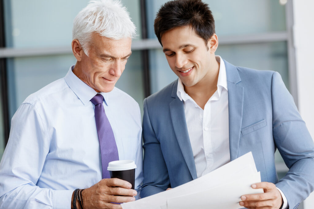 A mentor and mentee in a business mentorship program
